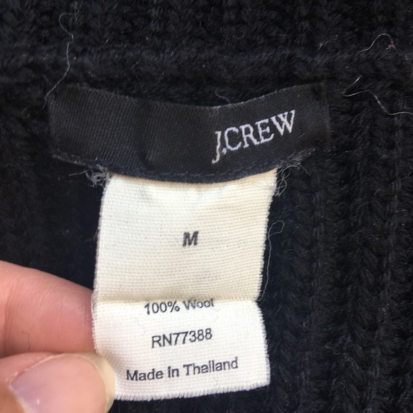 J crew wool bell cowl turtleneck sweater black - Picture 4 of 5